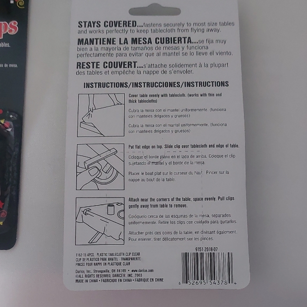 Darico Clear Plastic Tablecloth Clips 6 Pack‎ - Picture 6 of 6